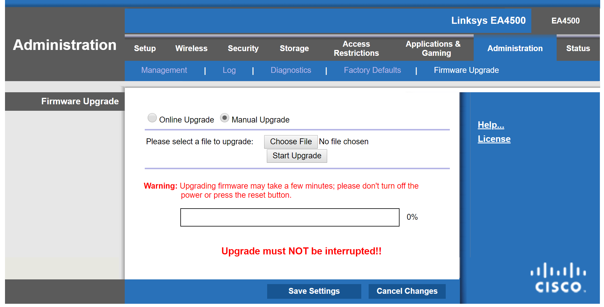 Old Firmware Upgrade Page